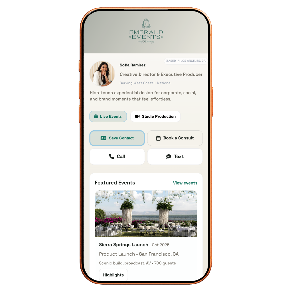Events & Production Edition profile preview